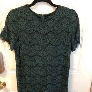 Lulus Dark Green Lace Shift Dress